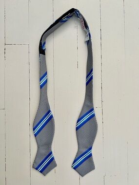 NWOT Izod Blue and White Patterned Self-Tie Bow Tie